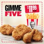 DEAL: KFC Gimme 5 – 5 Pieces of Chicken & Regular Chips for $11.99
