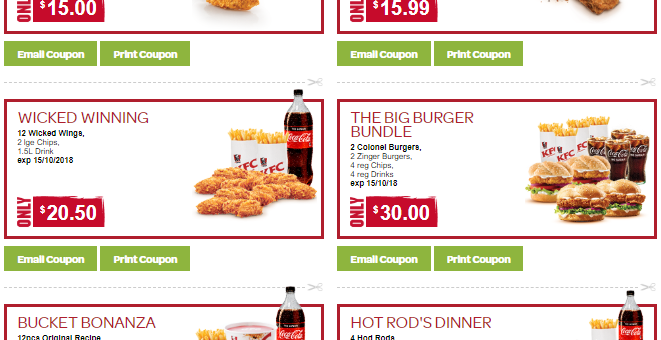 KFC NZ Vouchers valid until 15 October