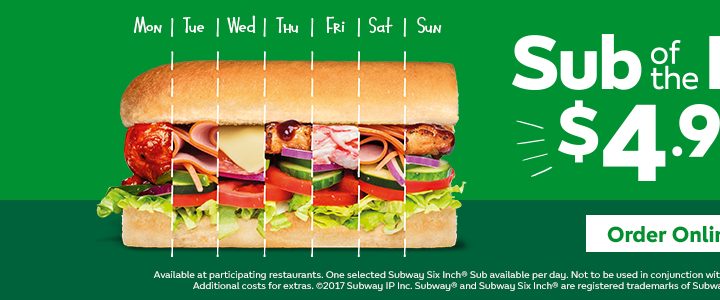 Subway NZ Sub of the Day