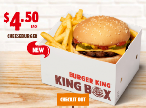 BK Cheeseburger King Box