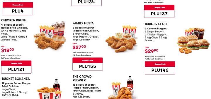 KFC NZ Coupons valid until 7 October 2019