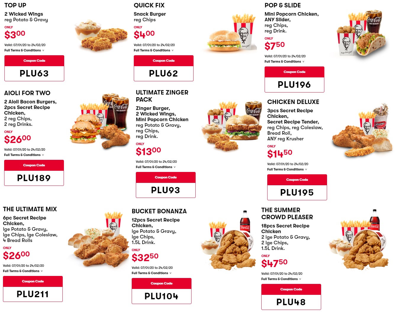 Coupon code applicable to all kfc food items. 