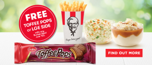 KFC NZ Free Toffee Pops or Large Size