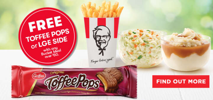 KFC NZ Free Toffee Pops or Large Size