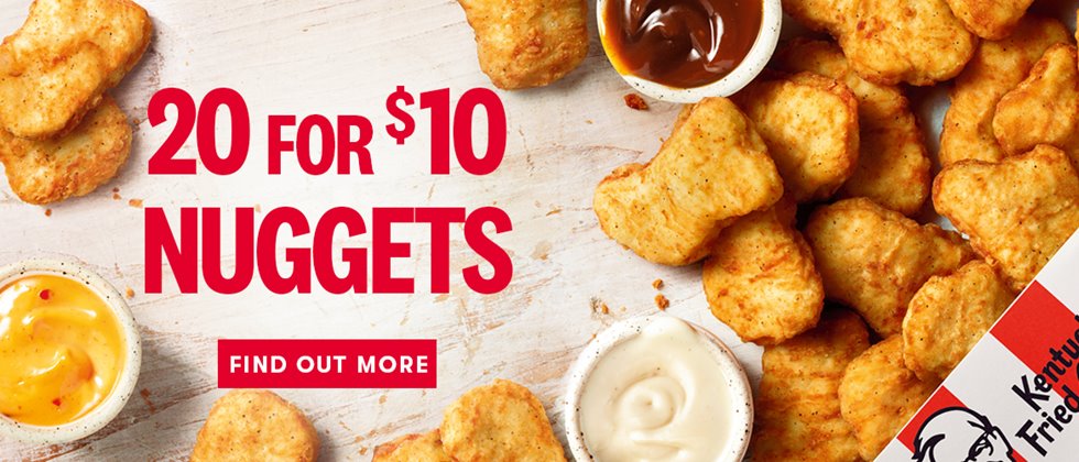 DEAL: KFC - 20 Nuggets for $10 - frugal feeds nz