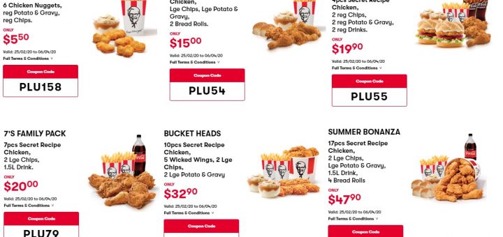 KFC NZ Coupons valid until 6 April 2020