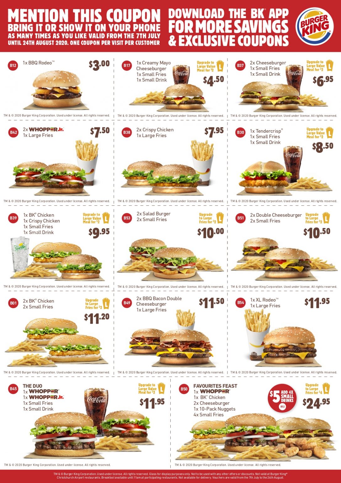 DEAL Burger King Coupons valid until 12 October 2020 Latest BK