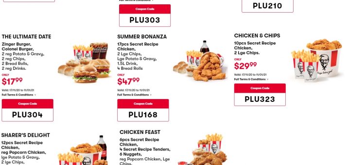 KFC NZ Coupons valid until 11 January 2021