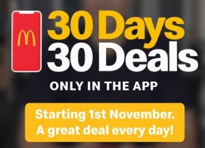 McDonalds 30 Days 30 Deals