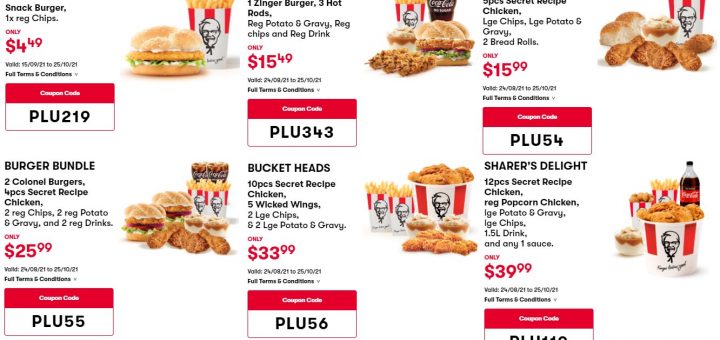 KFC NZ Coupons valid until 25 October 2021