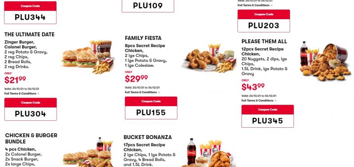 KFC NZ Coupons valid until 6 December 2021