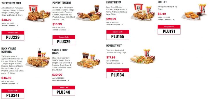 KFC NZ Coupons valid until 18 January 2022