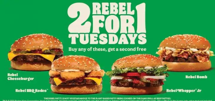 Burger King 2 for 1 Rebel Tuesdays 1
