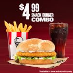 DEAL: KFC $4.99 Snack Burger Combo