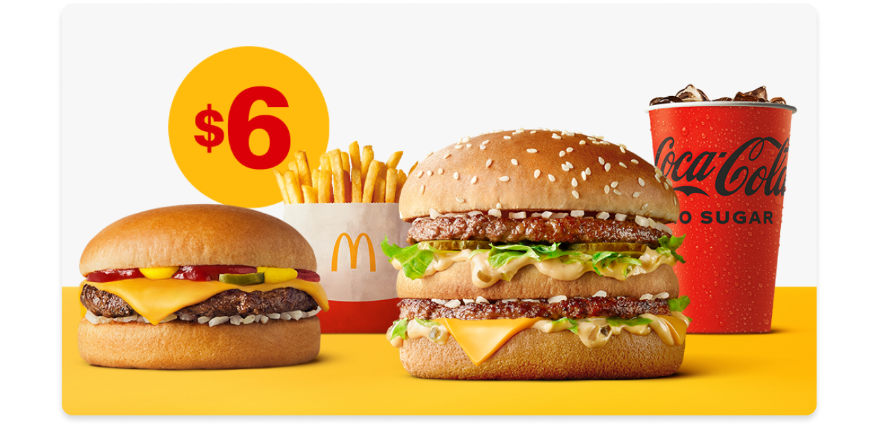 DEAL McDonald’s 6 Small Big Mac Meal + Extra Cheeseburger with
