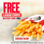 DEAL: KFC – Free Large Chips with $35 Spend on Sundays-Thursdays via KFC Delivery