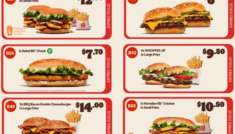 Burger King Coupons valid until 17 January 2023