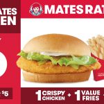 DEAL: Wendy’s – $6 Mates Rates Chicken (Crispy Chicken, Value Fries, Value Drink)