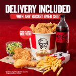 DEAL: KFC – Free Delivery with Any Bucket Over $45