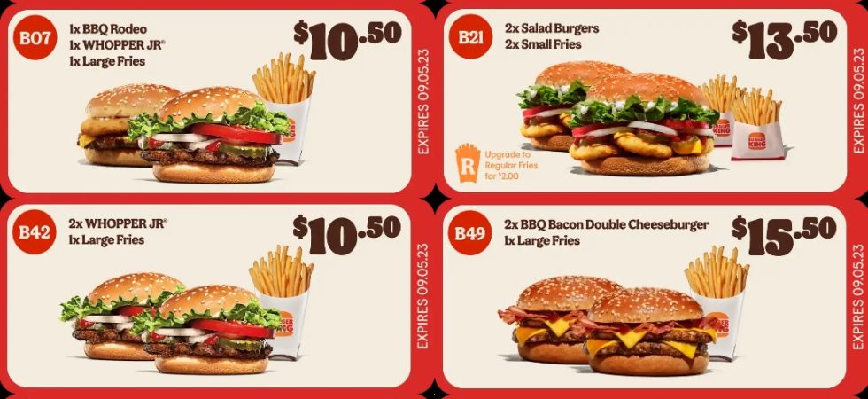 Burger King Coupons valid until 9 May 2023