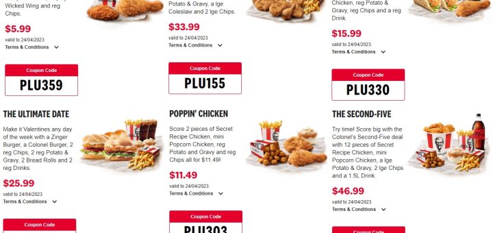 KFC NZ Coupons valid until 24 April 2023