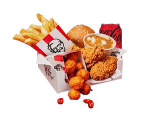 hot and spicy popcorn box meal