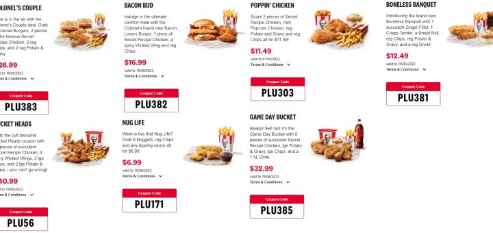 KFC NZ Coupons valid until 19 June 2023