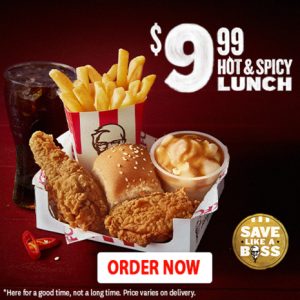 KFC 9.99 Hot Spicy Lunch
