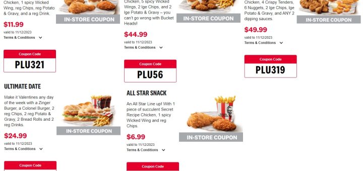 KFC NZ Coupons valid until 11 December 2023