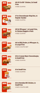 Burger King Coupons valid until 26 March 2024