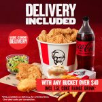 DEAL: KFC – Free Delivery & 1.5L Coke with Any Bucket Over $40